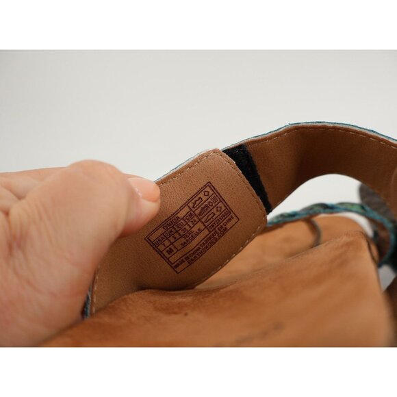 Earth Women's Onida Sandal Size 7 Blue Snake Vegan Braided Toe Post Slides - Picture 9 of 11